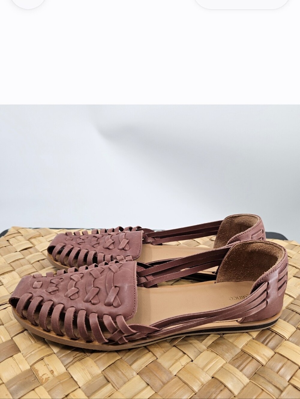 Quince Brown Braided Leather Huarache Flats Size 9 - Picture 4 of 11